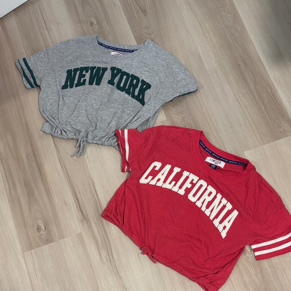 Limited too California & NY graphic tops bundle Sz L